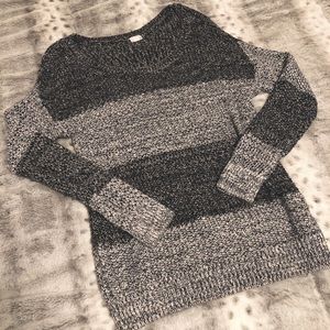 Navy and White Knit Sweater